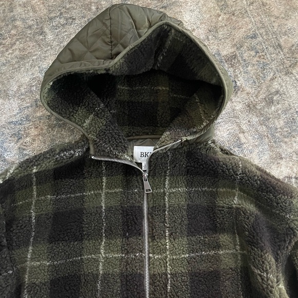 NWOT Oversized BKE Sherpa Hooded Half Zip Pullover - Picture 7 of 7